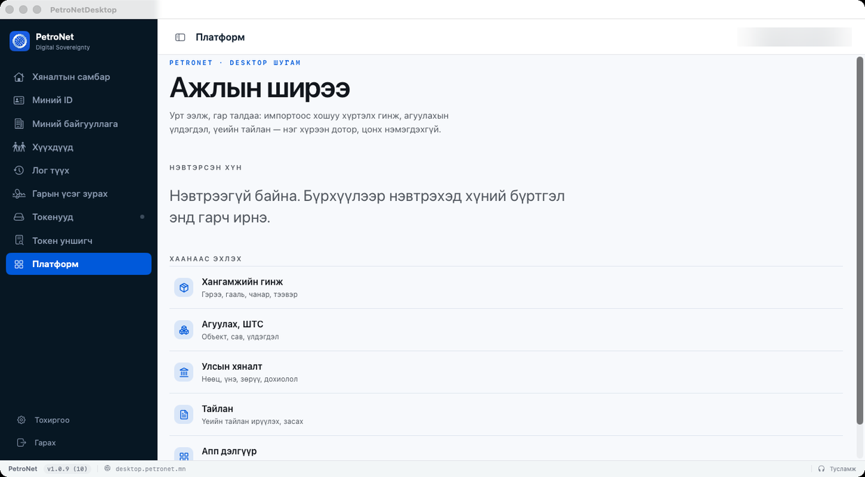 Ажлын мужид desktop шугамын нүүр дэлгэц